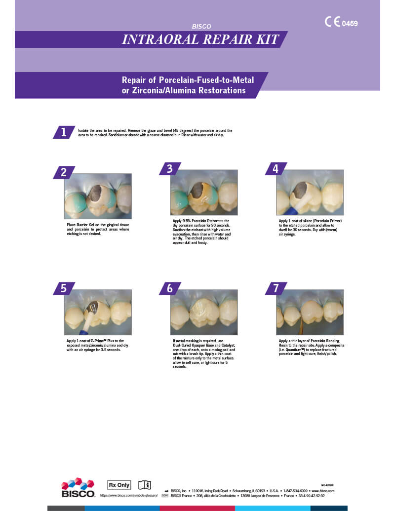 Intraoral Repair Kit Technique Card
