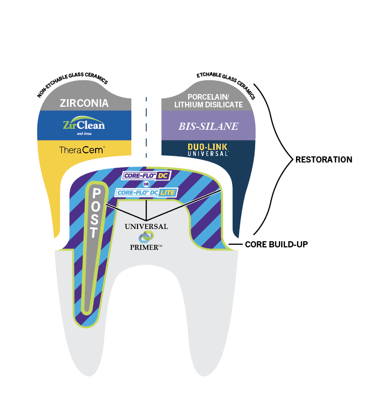 dental tooth restorative products graphic